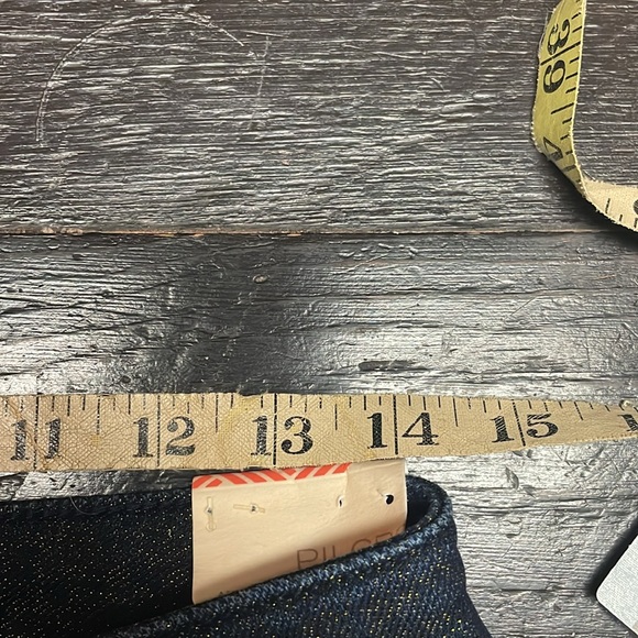 NWT Anthropologie Pilcro High-Rise Sparkle Gold Shimmer Denim Leggings Size 28P. - Picture 14 of 14